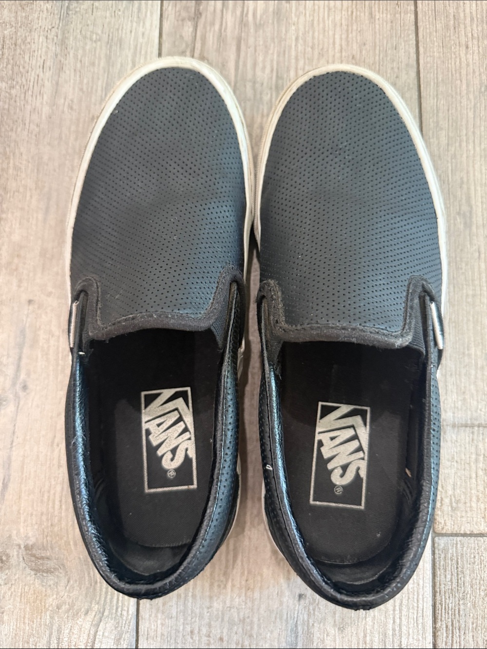Vans Black Perforated Slip-On Loafers